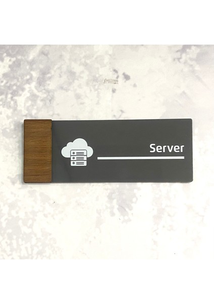 Wooden Serisi (Server) Ofis Oda Kapı İsimliği Yönlendirme Tabelası