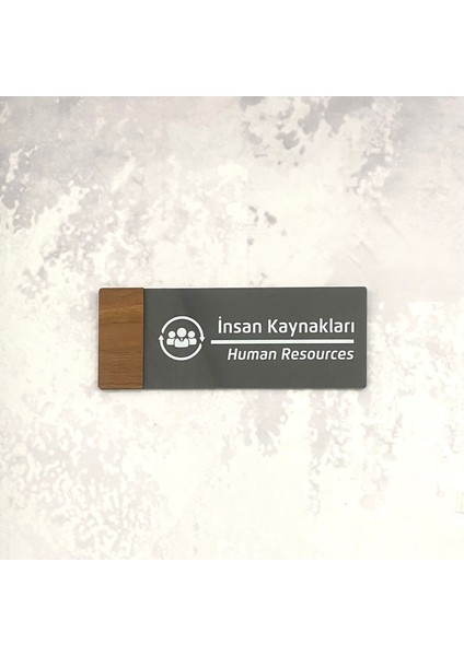 Wooden Serisi (Insan Kaynakları) Ofis Oda Kapı İsimliği Yönlendirme Tabelası