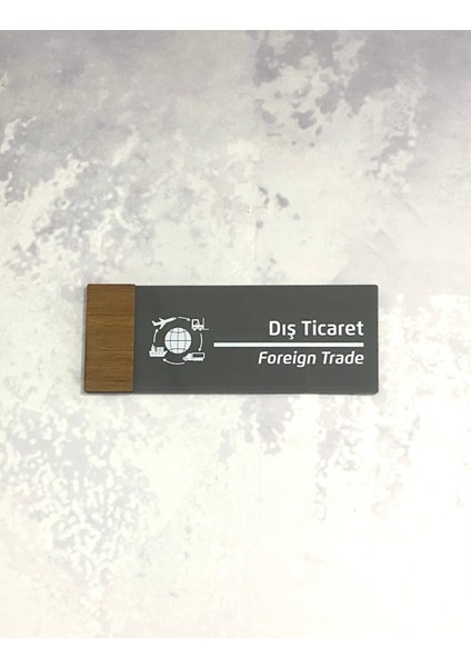 Wooden Serisi (Dış Ticaret) Ofis Oda Kapı İsimliği Yönlendirme Tabelası