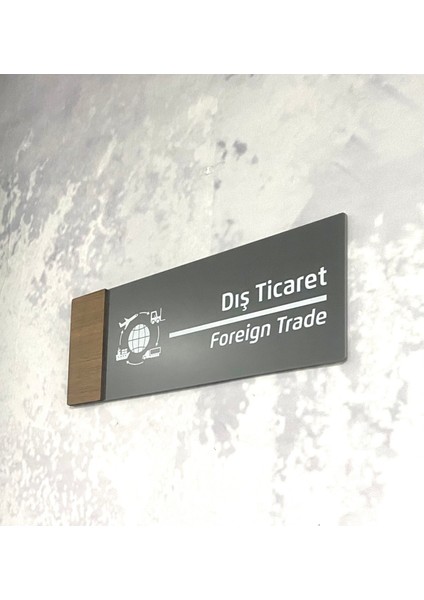 Wooden Serisi (Dış Ticaret) Ofis Oda Kapı İsimliği Yönlendirme Tabelası fiyatları