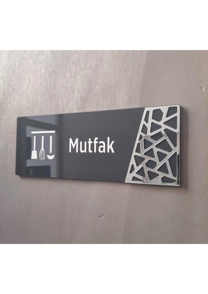 Antrasit Silver Pattern Seri Mutfak Kapı İsimliği