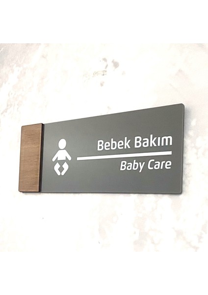 Wooden Serisi (Bebek Bakım ) Ofis Oda Kapı İsimliği Yönlendirme Tabelası