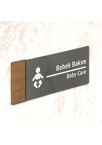 Wooden Serisi (Bebek Bakım ) Ofis Oda Kapı İsimliği Yönlendirme Tabelası