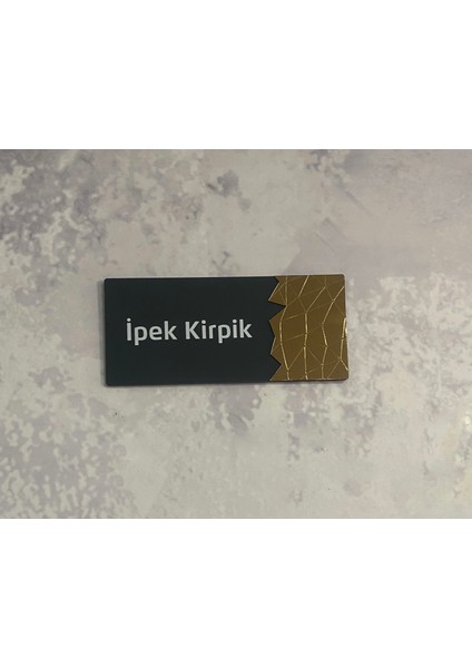 Dekoratif Aynalı (Ipek Kirpik) Ofis Oda Kapı İsimliği Yönlendirme Tabelası Kapı Tabelası Pleksi Gold