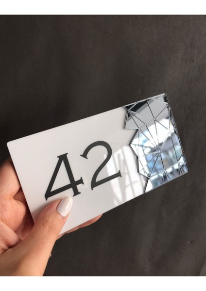 Füme Aynalı Beyaz Kapı Numarası fırsatları