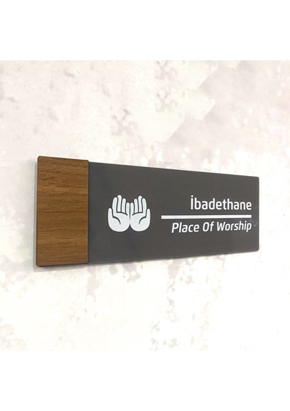 Wooden Serisi (Ibadethane) Ofis Oda Kapı İsimliği Yönlendirme Tabelası