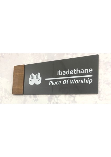 Wooden Serisi (Ibadethane) Ofis Oda Kapı İsimliği Yönlendirme Tabelası