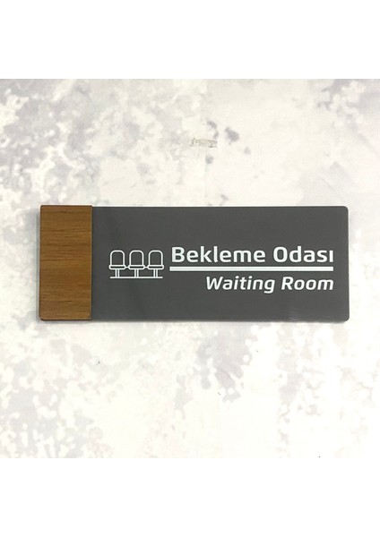 Wooden Serisi (Bekleme Odası) Ofis Oda Kapı İsimliği Yönlendirme Tabelası