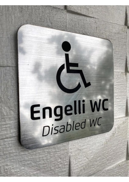 Metallice Silver Seri Engelli Wc Yönlendirme Tabelası