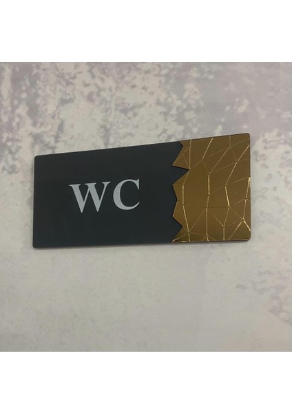 Dekoratif Aynalı Kapı Tabelası Pleksi- Wc Tabelası Gold fiyatları