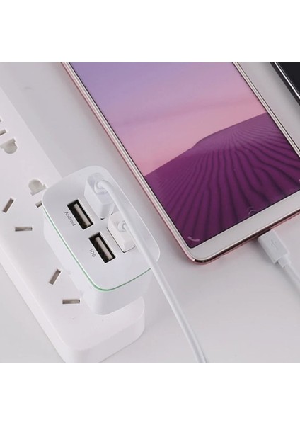 A7 Şarj Adaptörü 4 Port + J2 Micro USB 5A/100W Şarj Kablosu -2mt