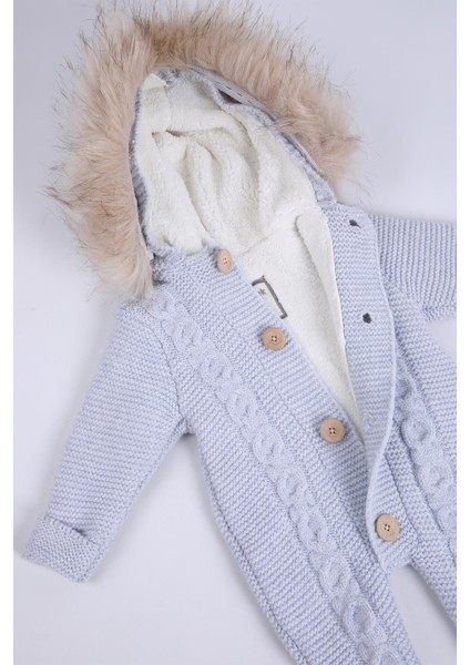 Babyhola Kalın Triko Içilsoft Tulum Kız Erkek Bebek Çocuk Kapüşonlu Kışlık Dış Tulum 5713 modelleri