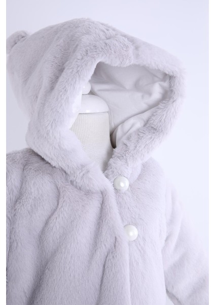 Babyhola Kız Bebek Çocuk Pamuk Astarlı Külah Kapüşonlu Peluş Kaban Kışlık 13622 fırsatları