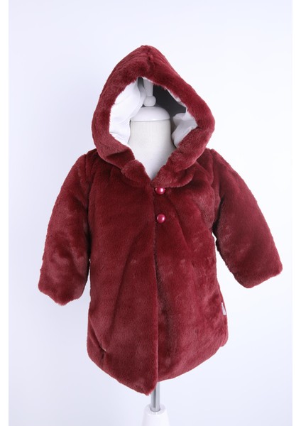 Babyhola Kız Bebek Çocuk Pamuk Astarlı Külah Kapüşonlu Peluş Kaban Kışlık 13622 fiyatları