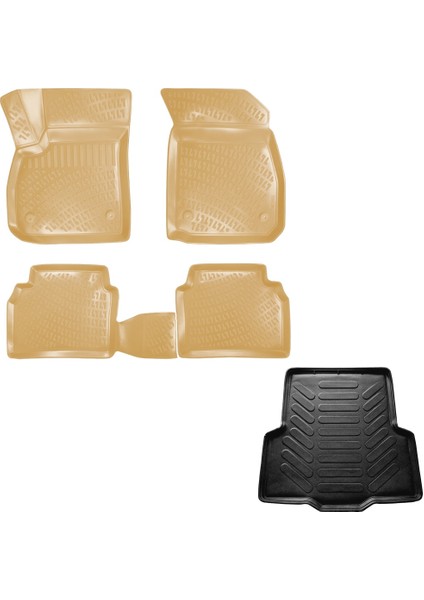 Opel Insignia 3D Bej Havuzlu Paspas + 3D Bagaj Havuzu Paspası 2017 Sonrası Rizline Marka