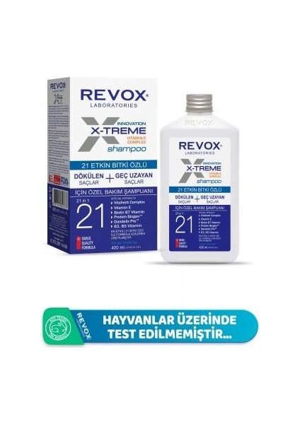 E2'Quality Revox X-Treme Dökülen ve Geç Uzayan Saçlar Özel Bakım Şampuanı 400 ml
