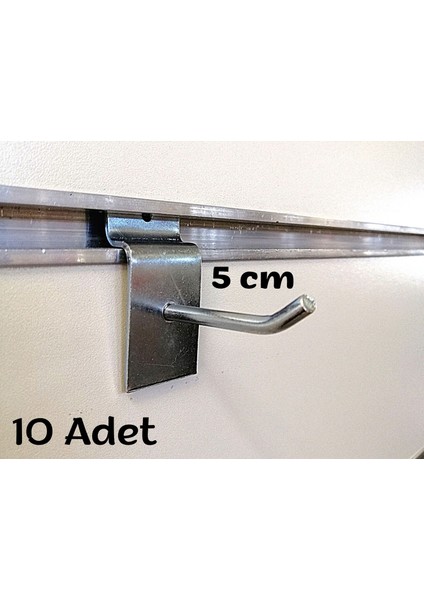 Özfiliz Mağaza Ekipmanları 10 Adet Alüminyum Kanala Takma Tel Askılık, Ürün Asmak Için Metal Askı, Demir Tel Askı Çubuğu