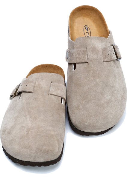 K196092SK Kifidis Soft Step Kadın Süet Deri Sabo Mantar Terlik 36-41 fiyatları