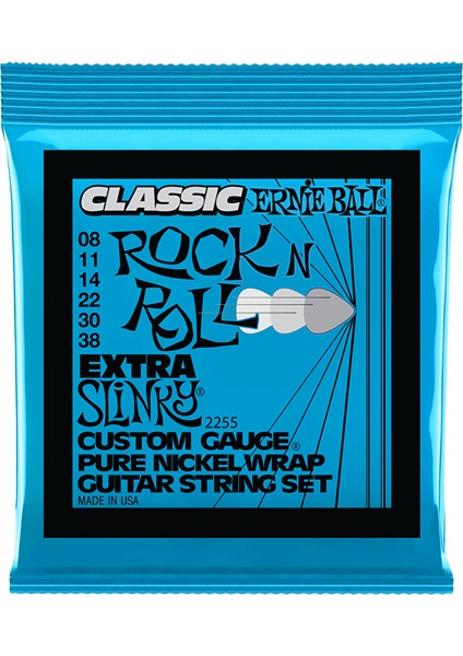 P02255 - Extra Slinky Classic Rock N Roll Pure Nickel Wrap 8-38 Elektro Gitar Teli