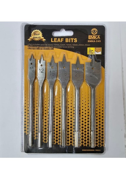 Leaf Bits Ağaç Delici Kelebek Yaprak Matkap Uç Seti 6 Parça