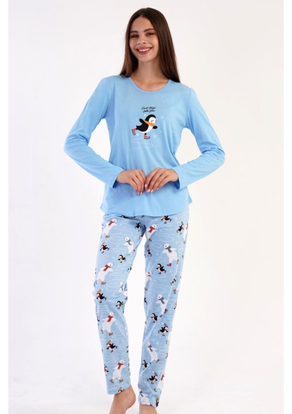 Pamuklu Kadın Uzun Kol Pijama Takım