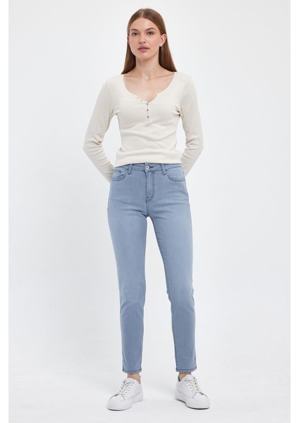 Kadın Mila Blue Grey Boyfriend Jean Pantolon