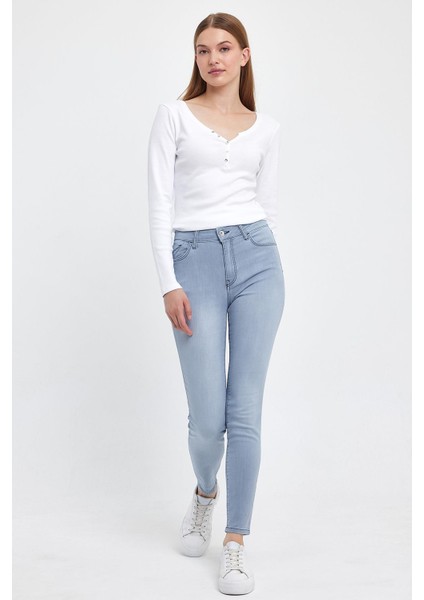 Kadın Gabriella Blue Grey Skinny Jean Pantolon