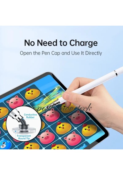 Samsung Galaxy Tab A7 10.4" T500 2020 Tablet Uyumlu Dokunmatik Stylus Kalem Tablet Telefon Için Çizim ve Yazı Kalemi