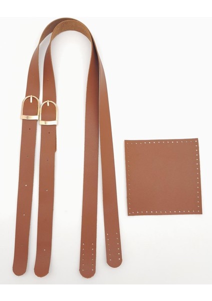 Suni Deri Cepli Ayarlanabilir Çift Saplı Çanta Seti Taba Light Gold Metalli modelleri