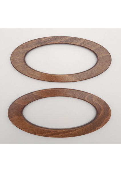 Oval Model 9X19.5 cm Koyu Ahşap Renk Ahşap Çanta Sapı modelleri