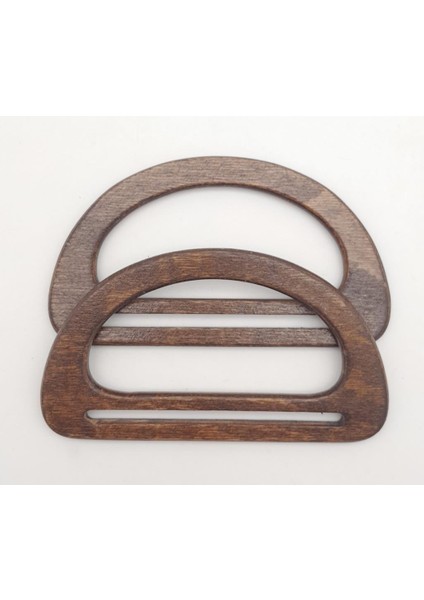 Köprülü D Model 8.5X15 cm Koyu Ahşap Renk Ahşap Çanta Sapı