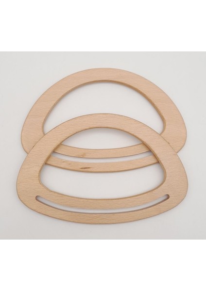 Oval Köprülü Model 13X20 cm Açık Ahşap Renk Ahşap Çanta Sapı