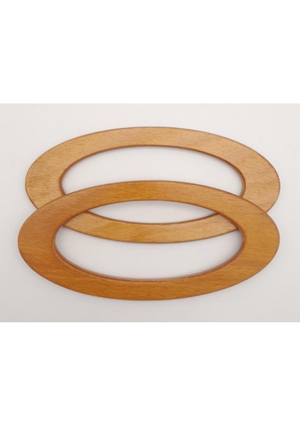 Oval Model 9X19.5 cm Ahşap Renk Ahşap Çanta Sapı
