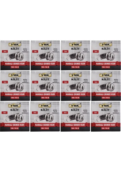 Yuma Ymk Çekmece Kilidi Mandallı Krom Anahtarlı 1 Paket ( 12 Adet )