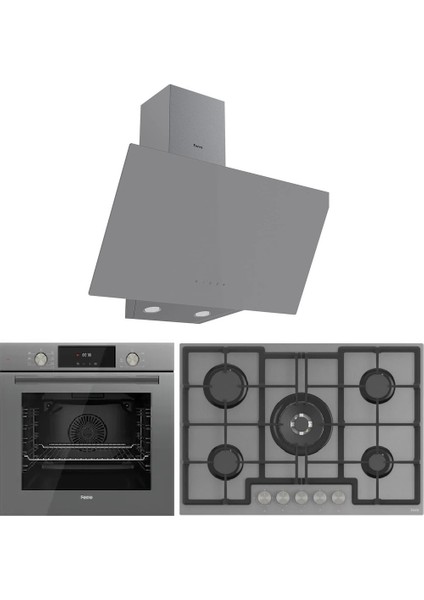 Flowart Serisi Gri Ankastre Set ( D079 - ED038 - QMS63CPR )