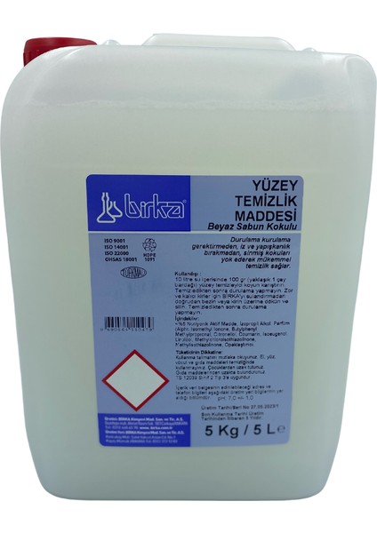 Beyaz Sabun Kokulu Yüzey Temizleyici 5 Litre