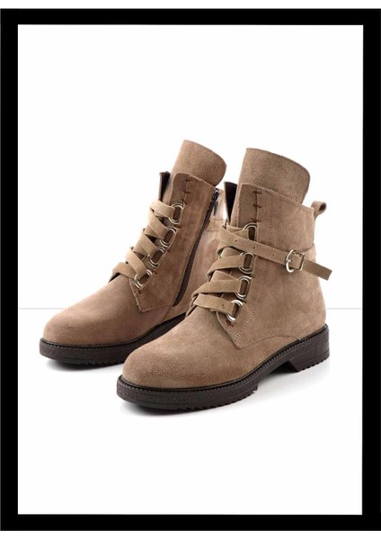 Taupe Süet Leather Kadın Bot & Bootie K02351137402