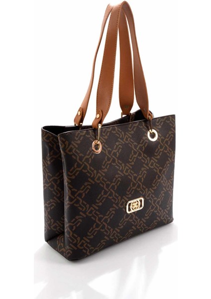 Kahve Baskı Detaylı Kadın Omuz Çantası C06619610510 fiyatları