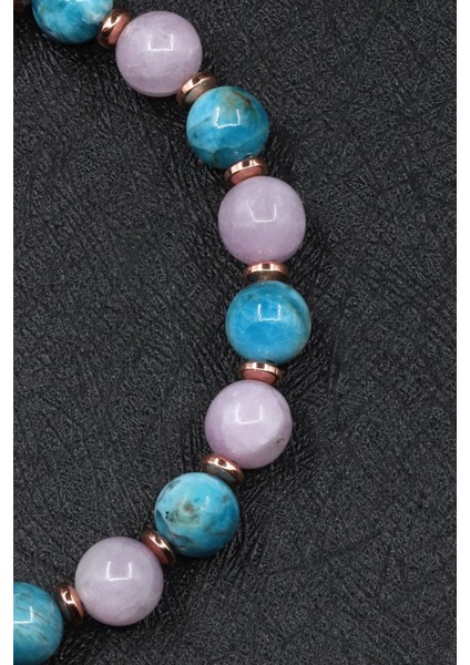 Kunzit - Apatit Doğal Taş Makrome Örme Bileklik fiyatları