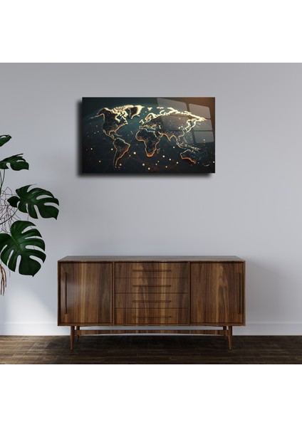 Dünya Temalı Cam Tablo Duvar Dekoru 3 modelleri