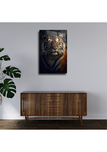 Kaplan Görseli Cam Tablo Duvar Dekoru 3 fiyatları