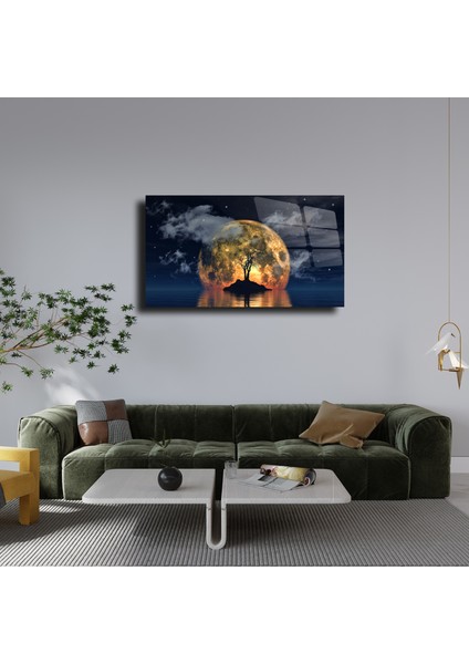Gece Manzarası Cam Tablo Duvar Dekoru fırsatları