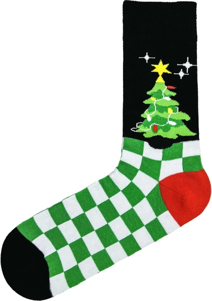 Carnaval Socks Damalı Christmas Çam Ağacı Desenli Yılbaşı Çorabı