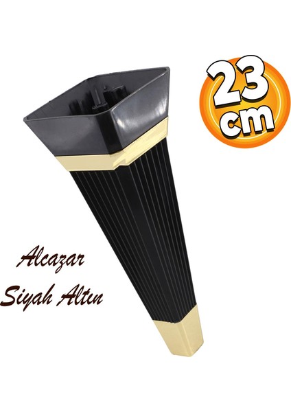 Alcazar Lüks Mobilya Kanepe Sehpa Tv Ünitesi Koltuk Ayağı Baza Ayakları 23 Cm Siyah Altın