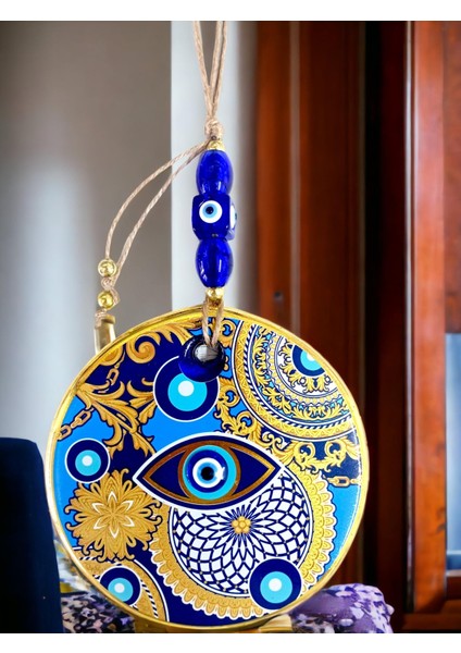 Çini Gold Desen Nazar Boncuklu Gözlü Duvar Süsü indirimleri