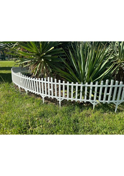 10 Adet Yerli Üretim Mini Bahçe Çiti Dekoratif Esnek Plastik Çit Peyzaj Koruma Çiti Toplam 580-36 cm fiyatları