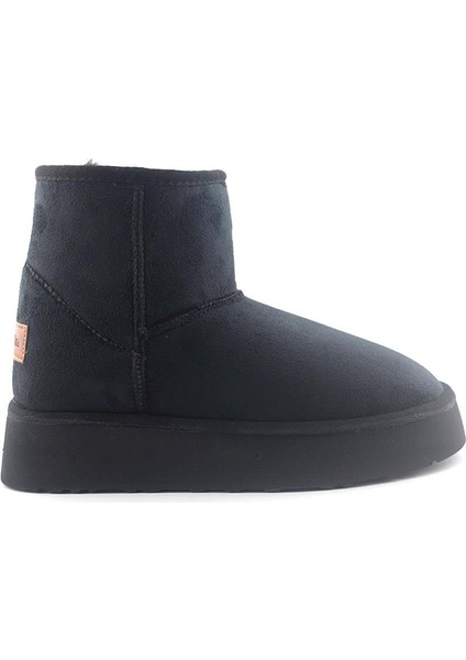 Kadın İçi Peluş Süet Siyah Yüksek Taban Günlük Bot 52710