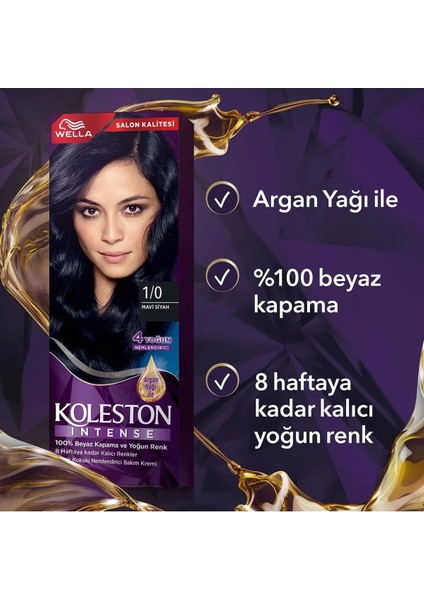 Wella Koleston Koleston Intense Saç Boyası 1/0 Mavi Siyah - Salon Kalitesi