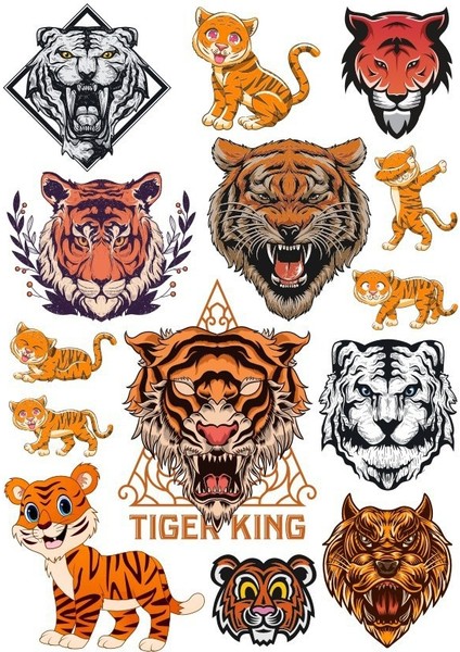 Kaplan Sticker Set -2 15 Parça Telefon, Tablet, Defter, Laptop Sticker