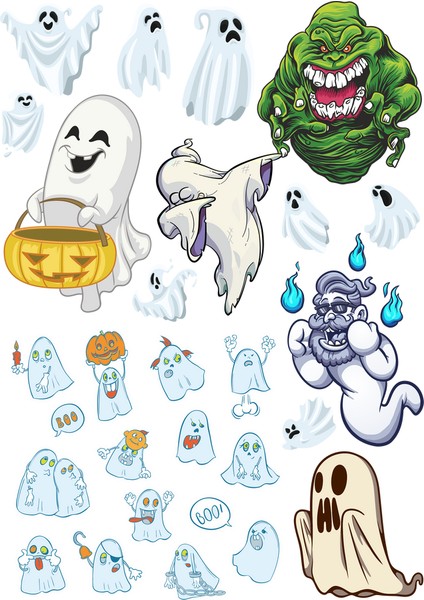 Hayalet Sticker Set-1 17 Parça Telefon, Tablet, Defter, Laptop Sticker